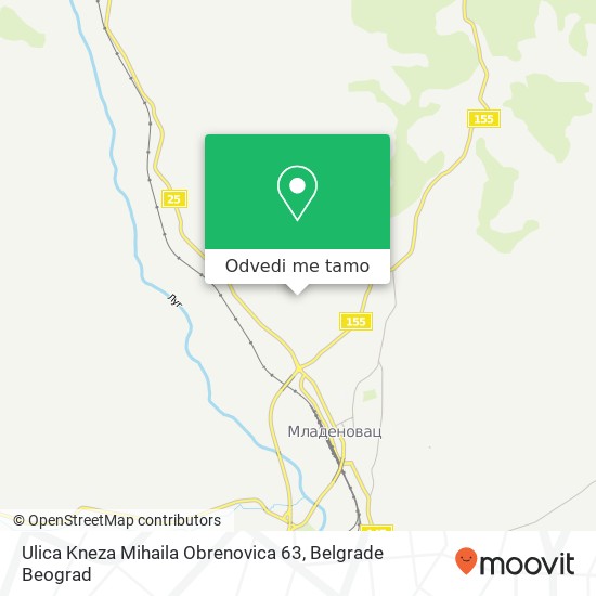 Ulica Kneza Mihaila Obrenovica 63 mapa