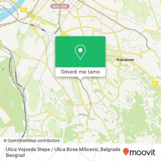 Ulica Vojvode Stepe / Ulica Bose Milicevic mapa