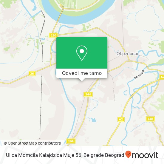 Ulica Momcila Kalajdzica Muje 56 mapa