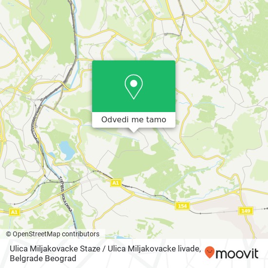 Ulica Miljakovacke Staze / Ulica Miljakovacke livade mapa