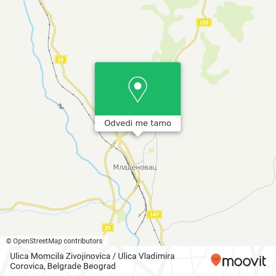 Ulica Momcila Zivojinovica / Ulica Vladimira Corovica mapa