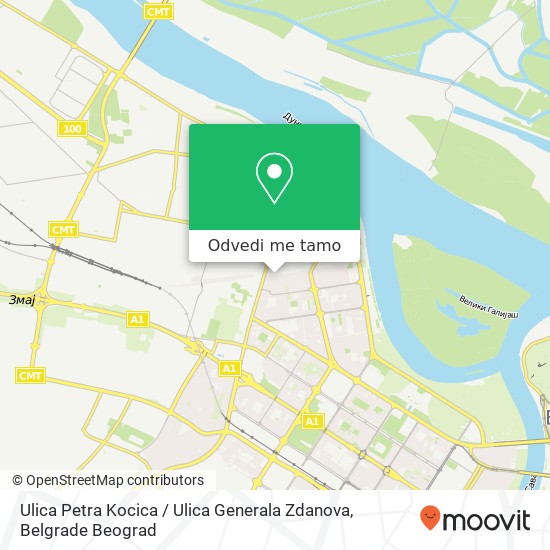 Ulica Petra Kocica / Ulica Generala Zdanova mapa