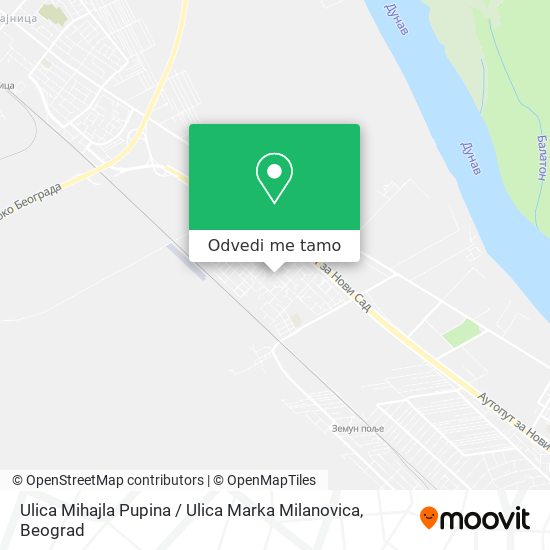 Ulica Mihajla Pupina / Ulica Marka Milanovica mapa