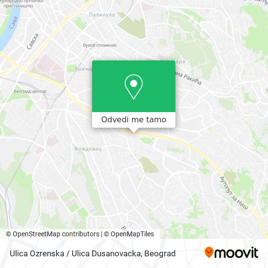 Ulica Ozrenska / Ulica Dusanovacka mapa