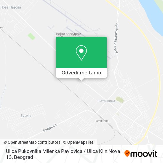 Ulica Pukovnika Milenka Pavlovica / Ulica Klin Nova 13 mapa
