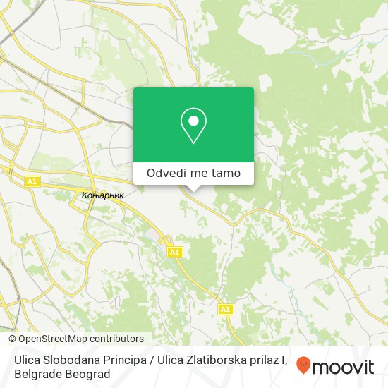 Ulica Slobodana Principa / Ulica Zlatiborska prilaz I mapa
