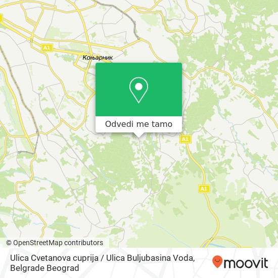 Ulica Cvetanova cuprija / Ulica Buljubasina Voda mapa