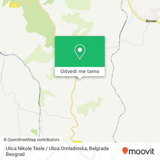 Ulica Nikole Tesle / Ulica Omladinska mapa