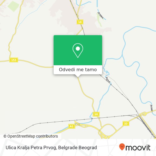 Ulica Kralja Petra Prvog mapa