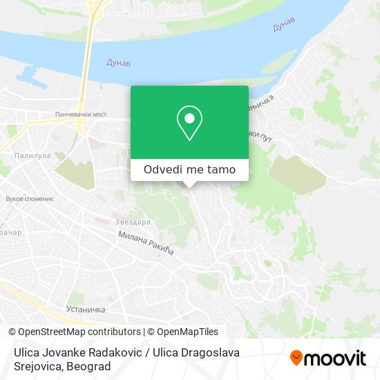 Ulica Jovanke Radakovic / Ulica Dragoslava Srejovica mapa