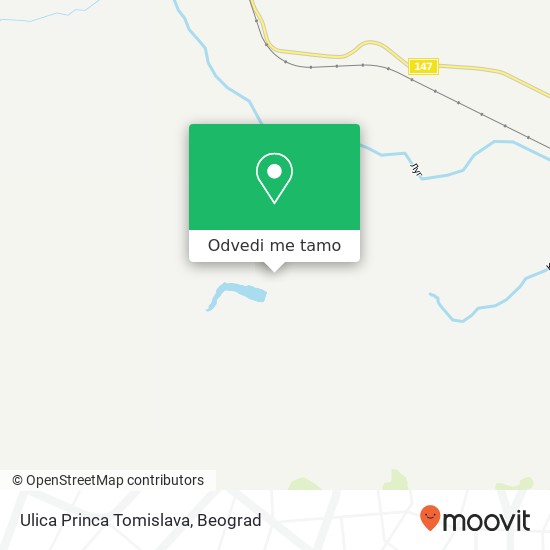 Ulica Princa Tomislava mapa