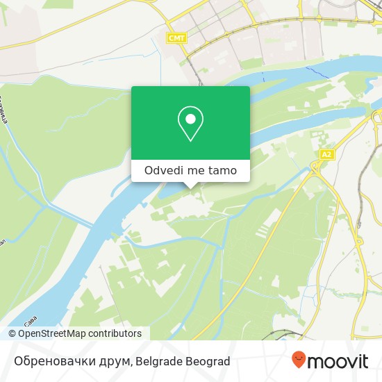 Обреновачки друм mapa