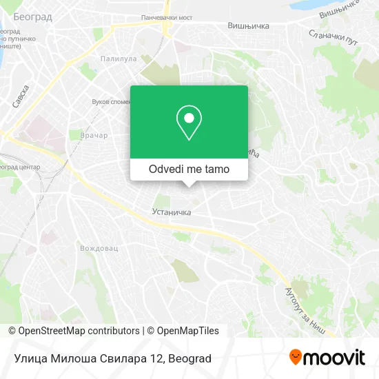 Улица Милоша Свилара 12 mapa