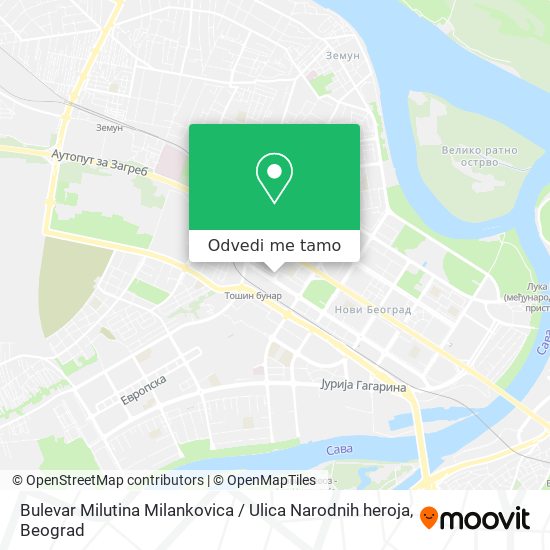 Bulevar Milutina Milankovica / Ulica Narodnih heroja mapa