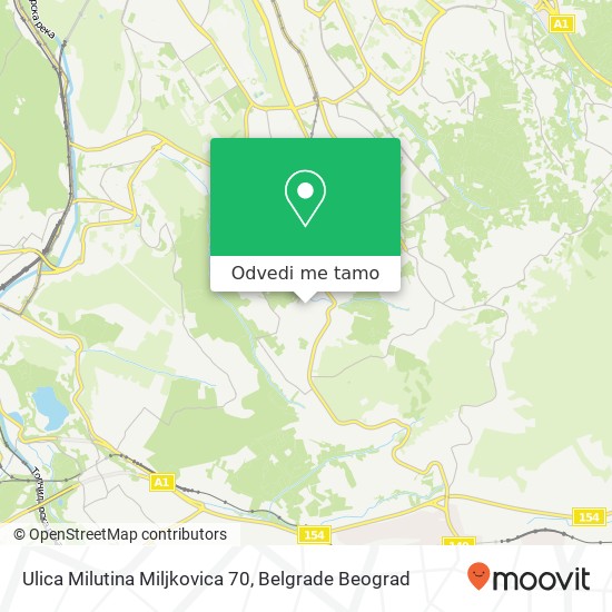 Ulica Milutina Miljkovica 70 mapa