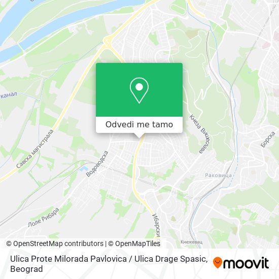 Ulica Prote Milorada Pavlovica / Ulica Drage Spasic mapa
