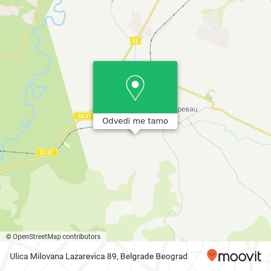 Ulica Milovana Lazarevica 89 mapa