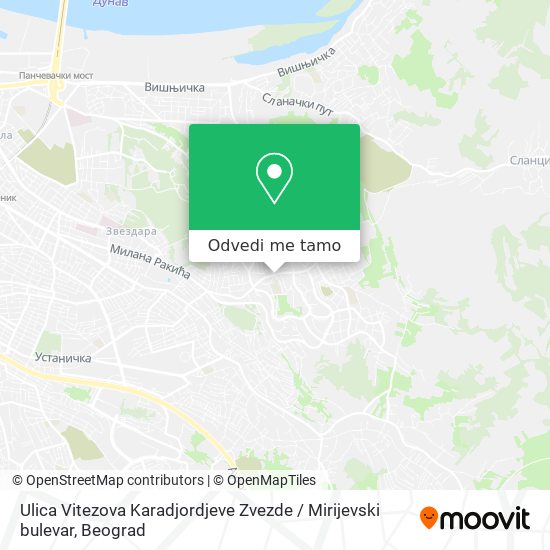 Ulica Vitezova Karadjordjeve Zvezde / Mirijevski bulevar mapa