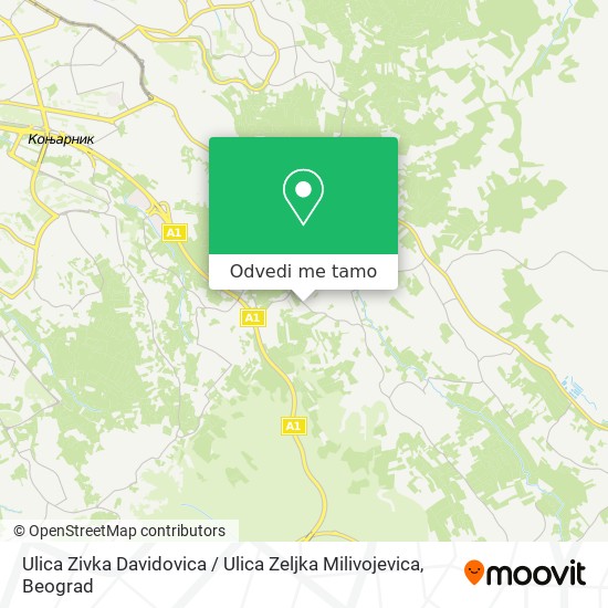 Ulica Zivka Davidovica / Ulica Zeljka Milivojevica mapa