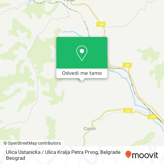 Ulica Ustanicka / Ulica Kralja Petra Prvog mapa