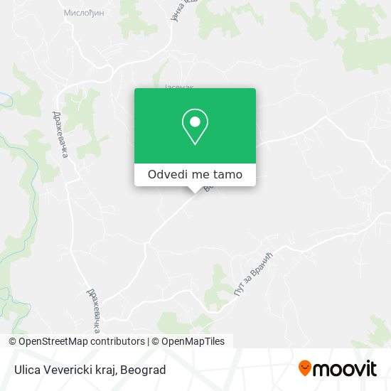 Ulica Vevericki kraj mapa