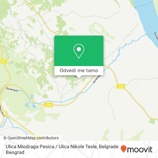 Ulica Miodraga Pesica / Ulica Nikole Tesle mapa