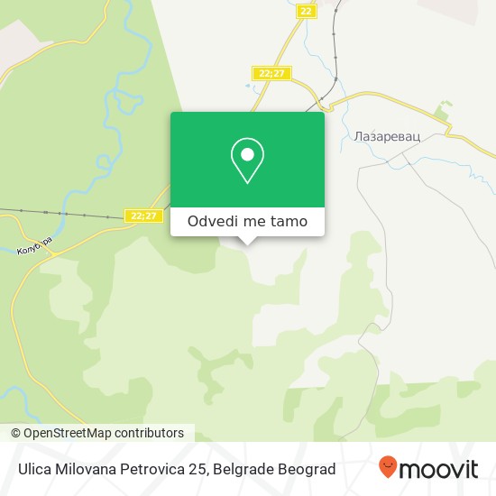 Ulica Milovana Petrovica 25 mapa