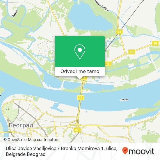 Ulica Jovice Vasiljevica / Branka Momirova 1. ulica mapa