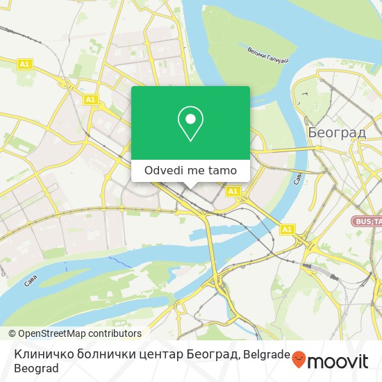 Клиничко болнички центар Београд mapa