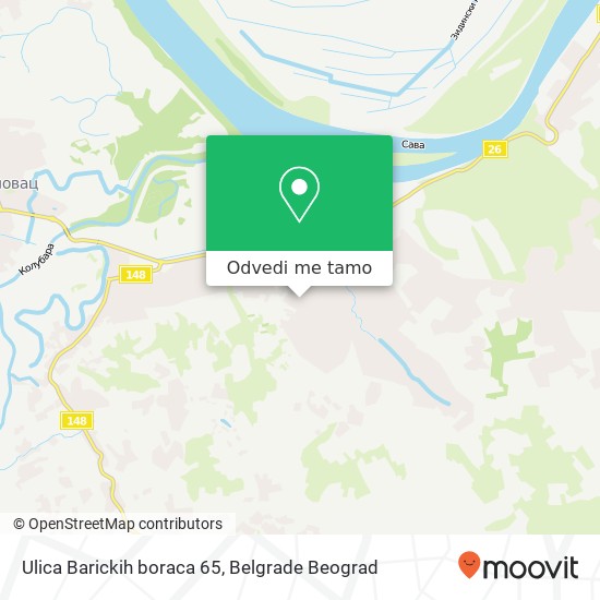 Ulica Barickih boraca 65 mapa