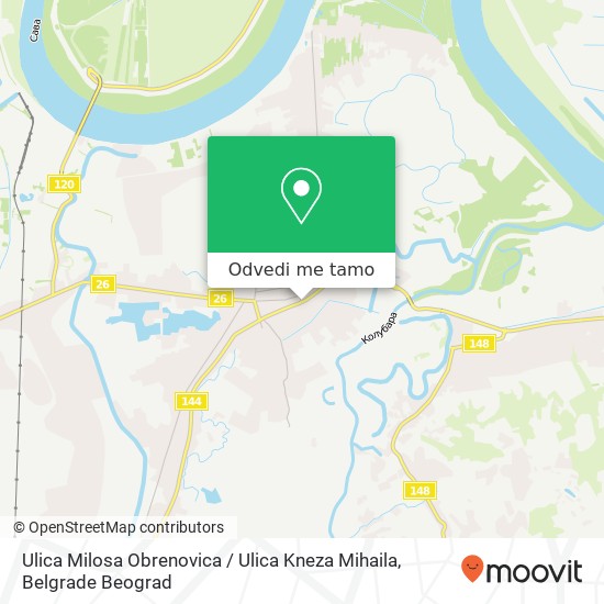 Ulica Milosa Obrenovica / Ulica Kneza Mihaila mapa