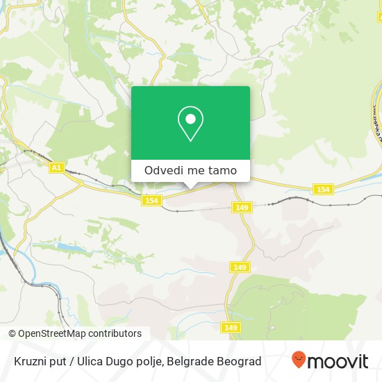 Kruzni put / Ulica Dugo polje mapa