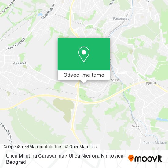 Ulica Milutina Garasanina / Ulica Nicifora Ninkovica mapa