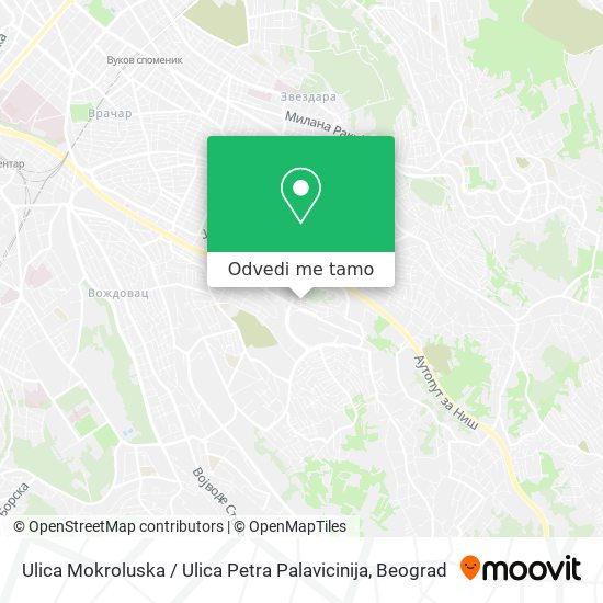 Ulica Mokroluska / Ulica Petra Palavicinija mapa