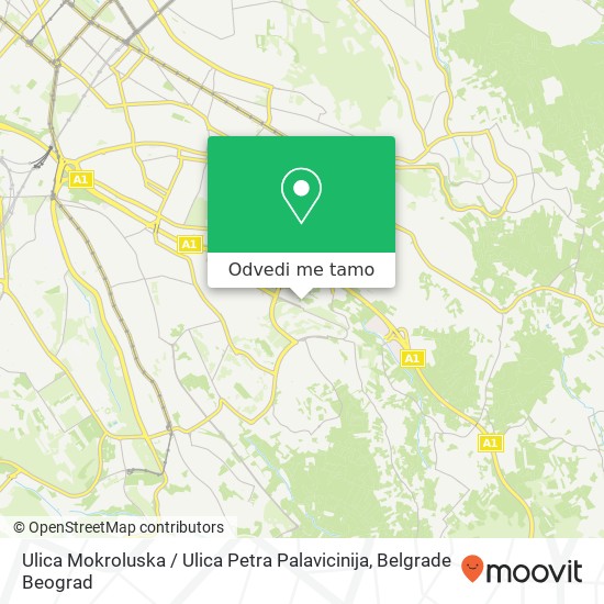 Ulica Mokroluska / Ulica Petra Palavicinija mapa