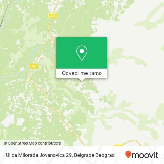 Ulica Milorada Jovanovica 29 mapa