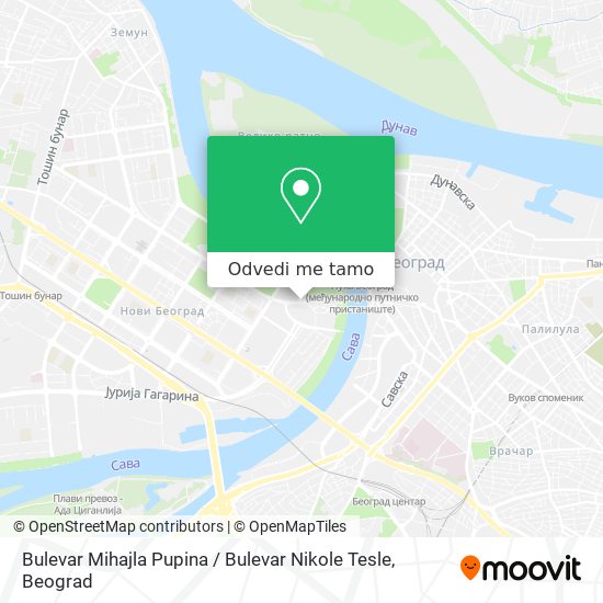 Bulevar Mihajla Pupina / Bulevar Nikole Tesle mapa