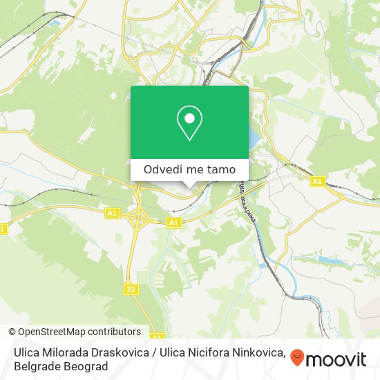 Ulica Milorada Draskovica / Ulica Nicifora Ninkovica mapa