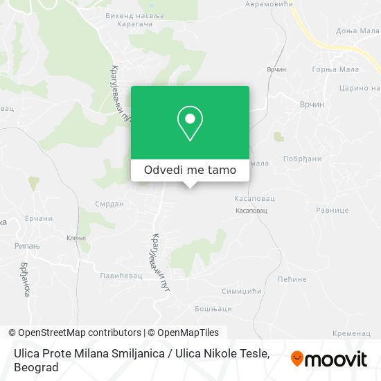 Ulica Prote Milana Smiljanica / Ulica Nikole Tesle mapa