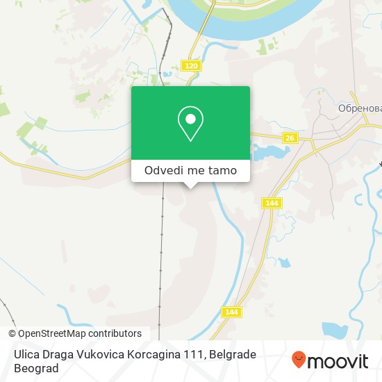 Ulica Draga Vukovica Korcagina 111 mapa