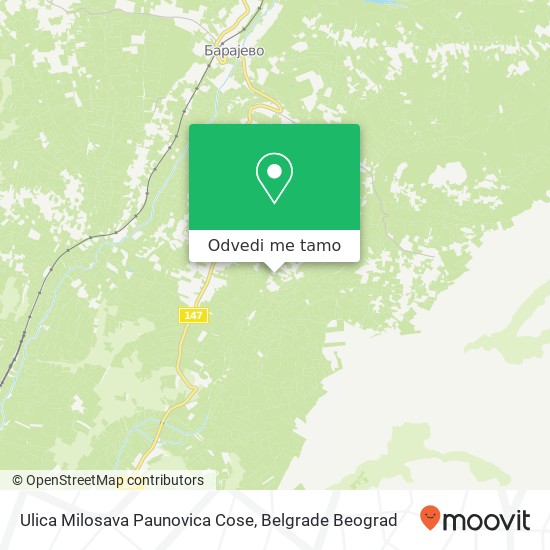 Ulica Milosava Paunovica Cose mapa