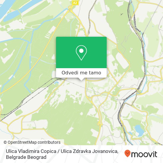 Ulica Vladimira Copica / Ulica Zdravka Jovanovica mapa