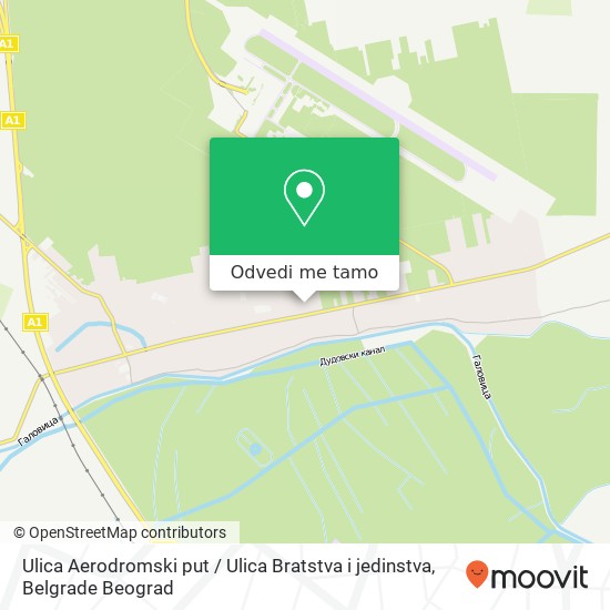 Ulica Aerodromski put / Ulica Bratstva i jedinstva mapa