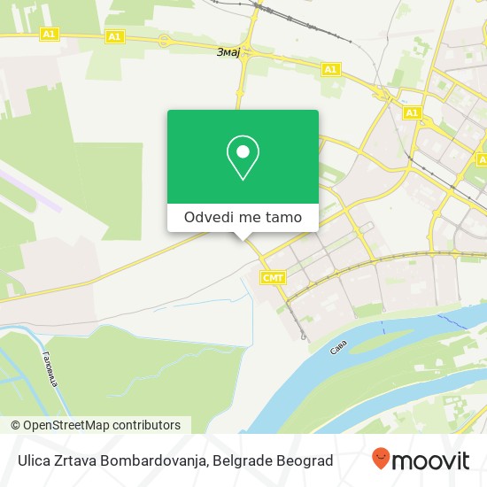 Ulica Zrtava Bombardovanja mapa