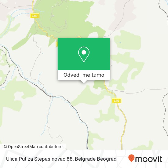 Ulica Put za Stepasinovac 88 mapa