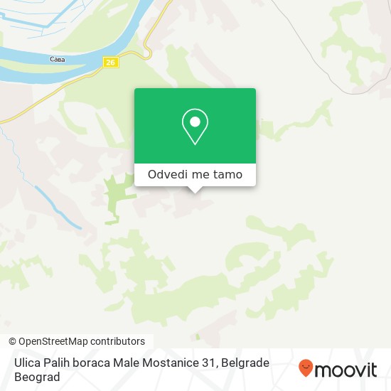 Ulica Palih boraca Male Mostanice 31 mapa