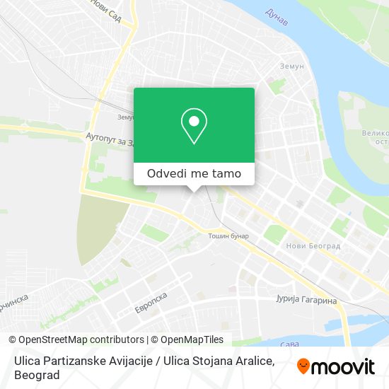 Ulica Partizanske Avijacije / Ulica Stojana Aralice mapa