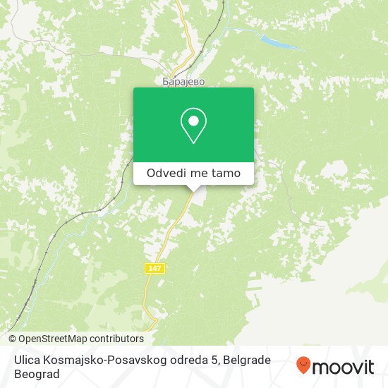 Ulica Kosmajsko-Posavskog odreda 5 mapa