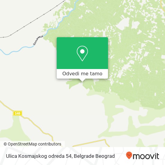 Ulica Kosmajskog odreda 54 mapa