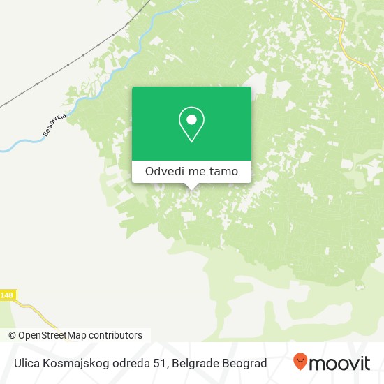 Ulica Kosmajskog odreda 51 mapa